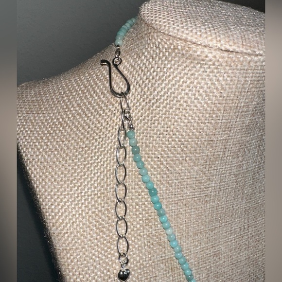 Turquoise mini bead necklace with pendant by Jay King - Picture 5 of 12